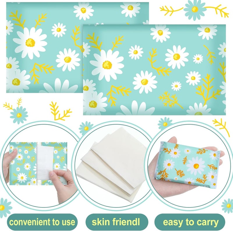 Geyee 50 Packs Tissue Travel Size Facial Paper Napkins Travel Packs Disposable Pocket Tissues for Wedding Guest Traveling School Purse Home Supplies, 500 Sheets 3 Ply(Daisy) - Image 3